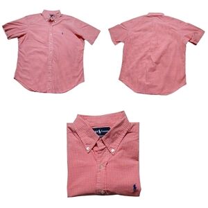 Vintage Polo Ralph Lauren Shirt Mens L White Gingham Plaid Button Down EUC